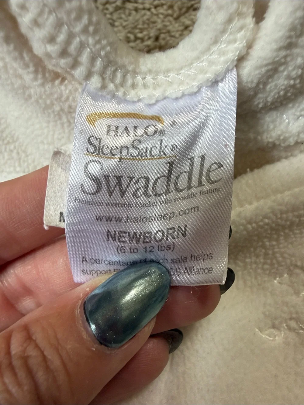 Halo Swaddle Sleep Sack  White Newborn Size